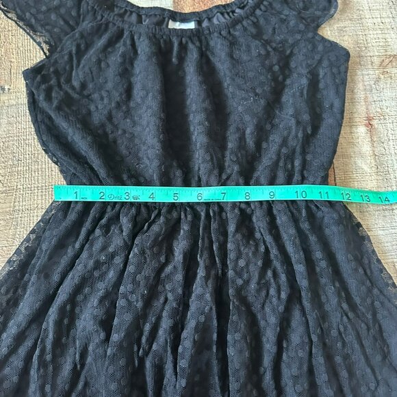 Disney Minnie Rocks The Dots Womens Size S Black Mini Dress with Flutter Sleeves - Picture 4 of 7